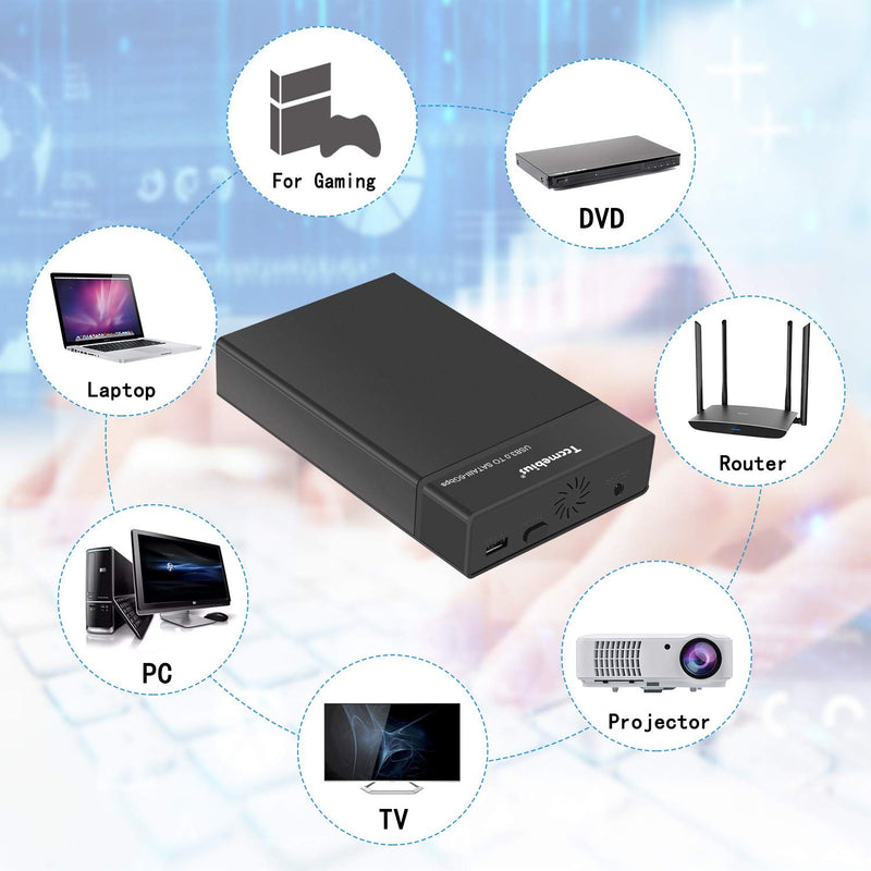 USB 3.0 External Hard Drive Enclosure for 2.5 3.5 Inch SATA I/II/III HDD SSD Up to 20TB, 3.5'' Tool-Free HDD Docking Station, Support UASP, Automatic Sleep Function (TCC-S863)