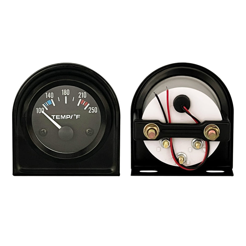 2" Water Temperature Gauge 52mm 12V Water Temp Meter 100-250 Fahrenheit White LED Light Display with Temperature Sensor