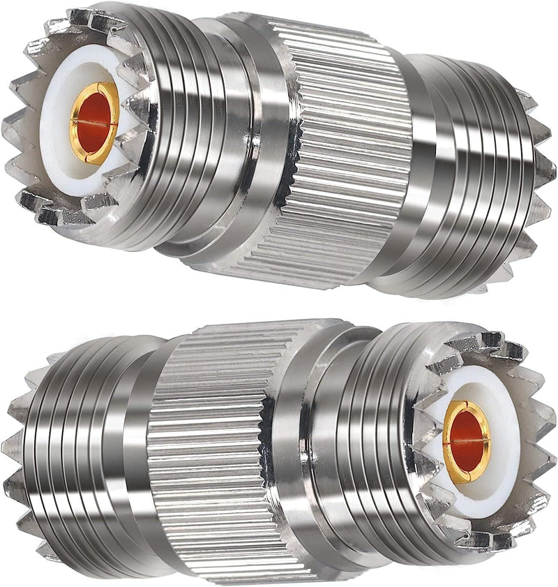 2PCS PL259 UHF Coax Adapter Cable Gender Changers, SO239 Coax Connector Female to Female Coaxial Adapter for CB Radio, Antenna