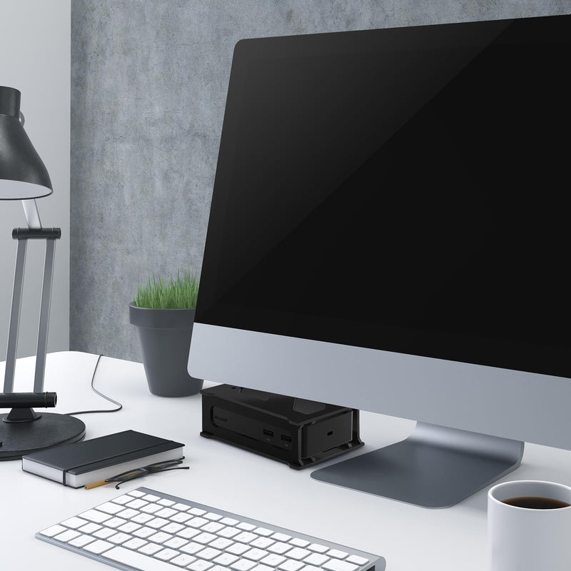 Docking Station Mounting Stand for Microsoft Surface Dock 1, Dock 2, Wall Mount and Under Desk Mount Acrylic Holder Compatible with Microsoft Surface Dock (Pd9-00003) - Black Holder Only