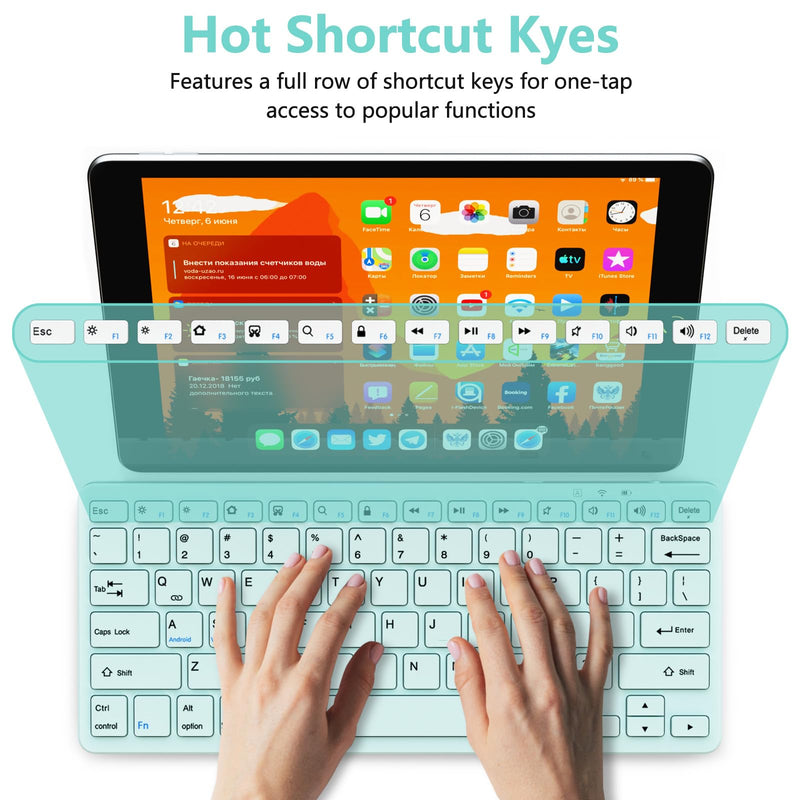 Bluetooth Keyboard for iPad, Bluetooth Keyboard Compatible iPad 10th 9th 8th, iPad Air 5th 4th, iPad Pro 13/12.9/11 inch, iPad Air 13/11 inch, Portable Keyboard Including iOS, Android, Windows - Blue