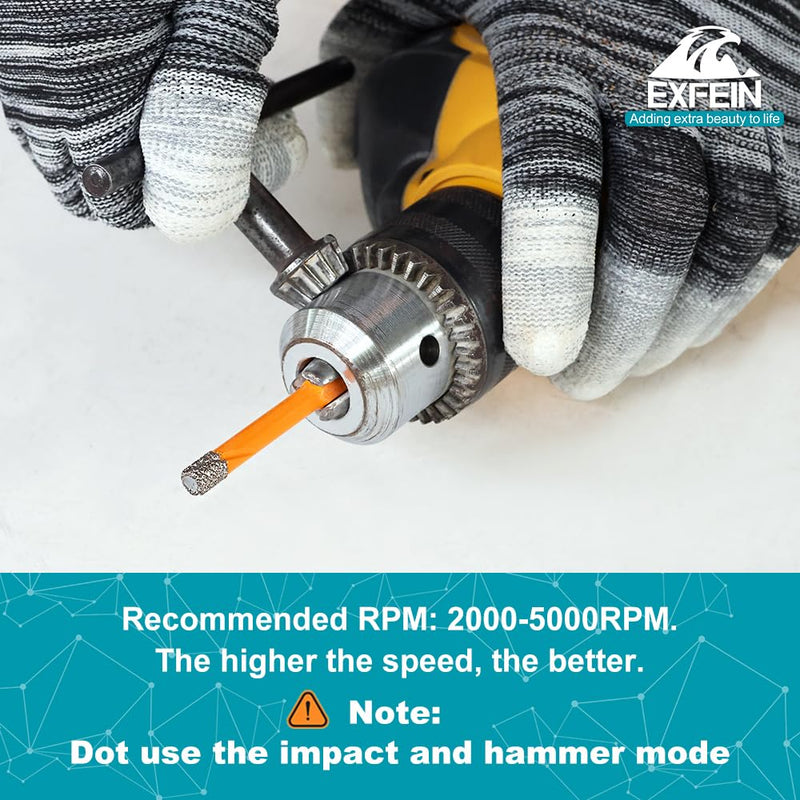 Tile Drill Bits Kit 6mm 5pcs Quick-fit Shank& 6mm 5pcs Carbide Drill Bits for Drilling Ceramic Porcelain Tile Marble Granite Masonry set 3--6mmx5+6mmx5