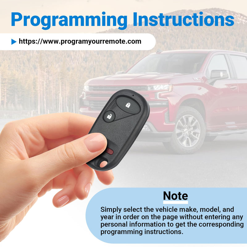 Key Fob Replacement Compatible with 2001-2005 Honda Civic DX EX LX/ 2003-2007 Honda Pilot NHVWB1U523 Keyless Entry Remote Control NHVWB1U521 (2-Pack)