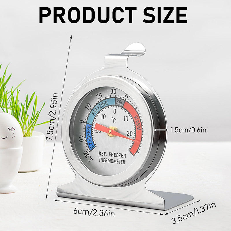16 Pack Refrigerator Thermometer Large Dial Freezer Thermometer Classic Series Fridge Alarm Thermometer Internal Temperature Gauge for Fridge Freezer Cooler