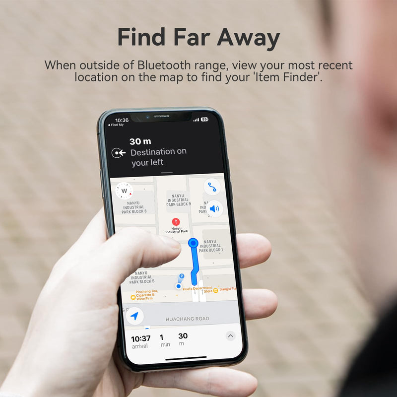 Key Finder, Wallet Tracker Works with Apple Find My (iOS only), Replaceable Battery, Water-Resistant, Bluetooth Item Finder for Bags, Luggage, Pets & Backpack, 1 Pack Black