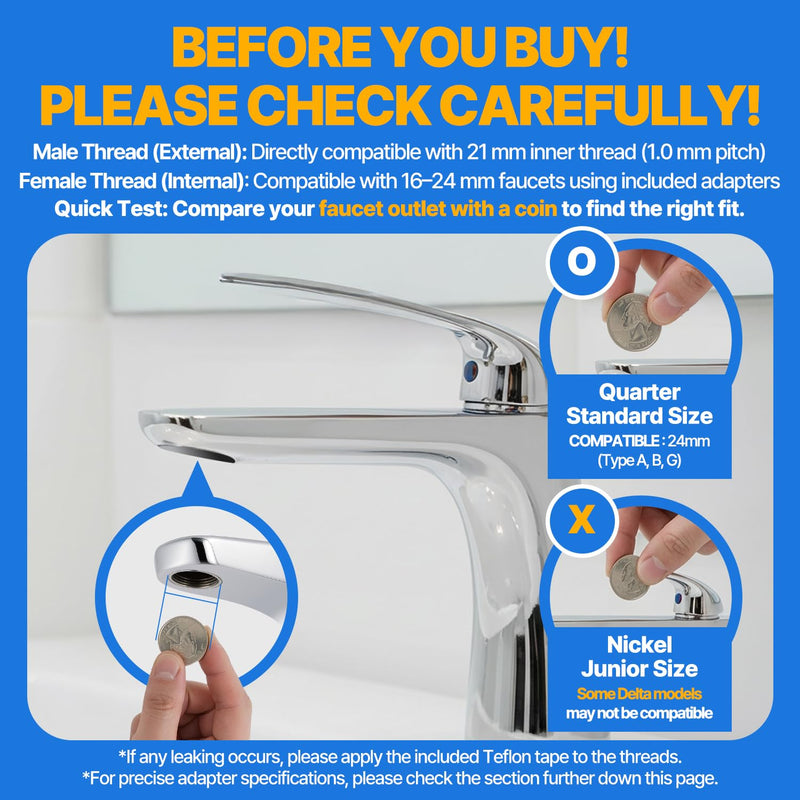 Cleansing Washbasin Faucet Filter Inspired By Korea's Beauty Culture - Pure Carbon Filters for Bathroom (1 Year Supply) (AJ8310C-SET-1YR) 1 YEAR