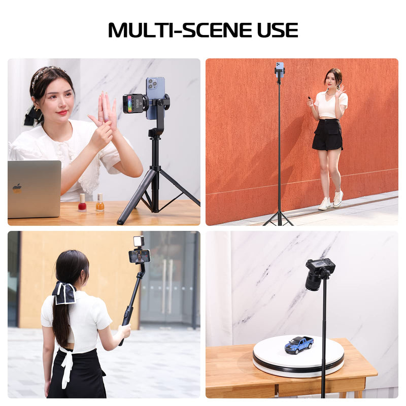 ULANZI SK-03 Selfie Stick Tripod, 64" Professional Stable Phone Tripod Stand for Smartphone/Action Camera, 3 in 1 Extendable Phone Holder with Detachable Remote for Travel Selfies Video Recording Vlog SK-03 Tripod