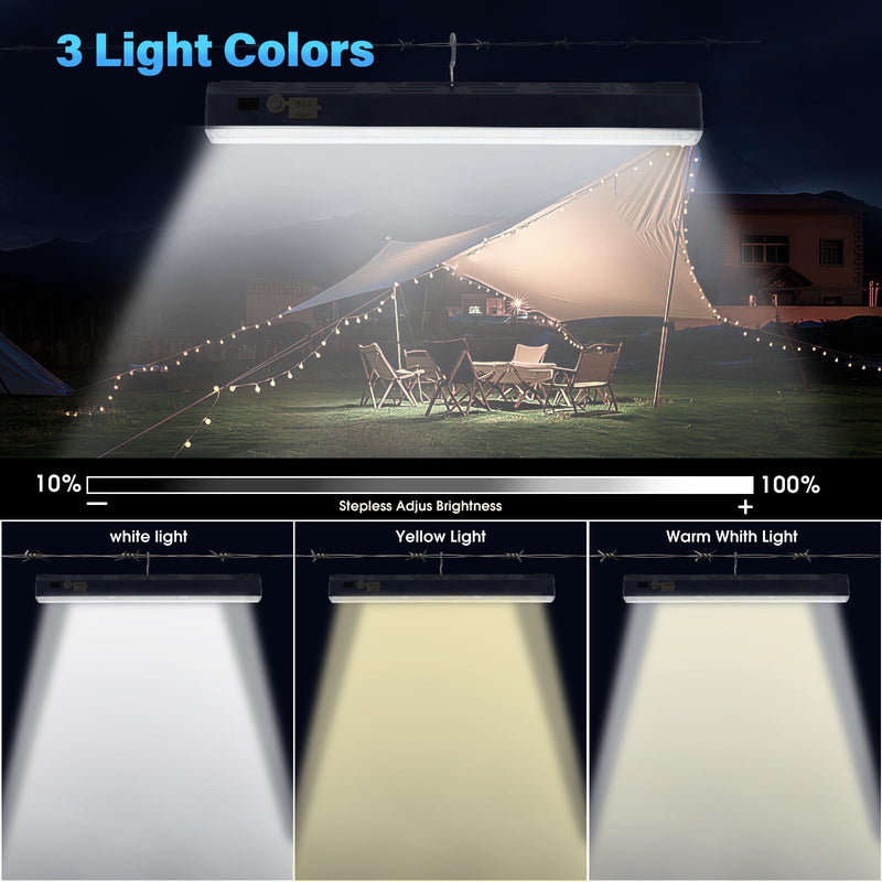 Magnetic Light BAR,15.75-inches 7500mAh 8000 Lumens Rechargeable Portable Lamp Built-in 216-LED Bulbs,with Handy Hook with 2 Magnets Endurance Blue 15.75"