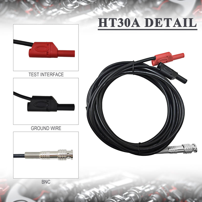 Hantek HT30A Automotive Test Lead 3m BNC-to-Banana Plug for Automotive Measurement | Special cable for automotive measurements, oscilloscope accessory with 3m length, BNC-to-banana plug for precise automotive test signals