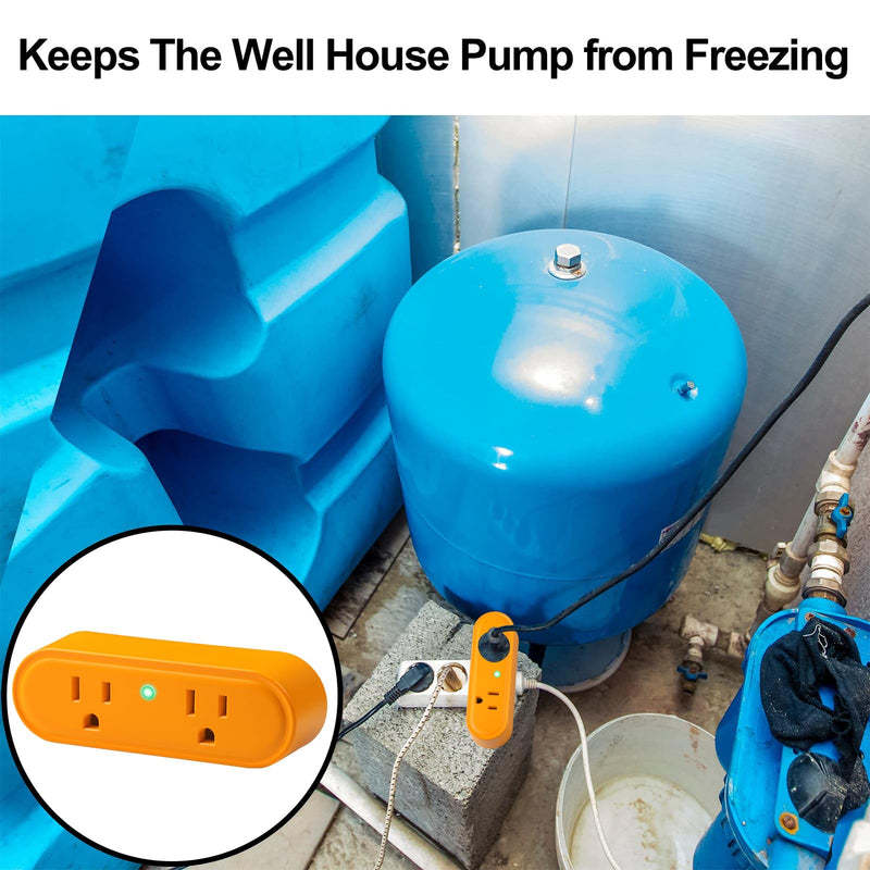 Thermostatically Controlled Outlet: Automatically Turn on Below 32℉, Turn Off Above 47℉ Unnecessary to Turn Off Power Manually in Cold Winter Cube 3 Pack (Aurantium) Orange