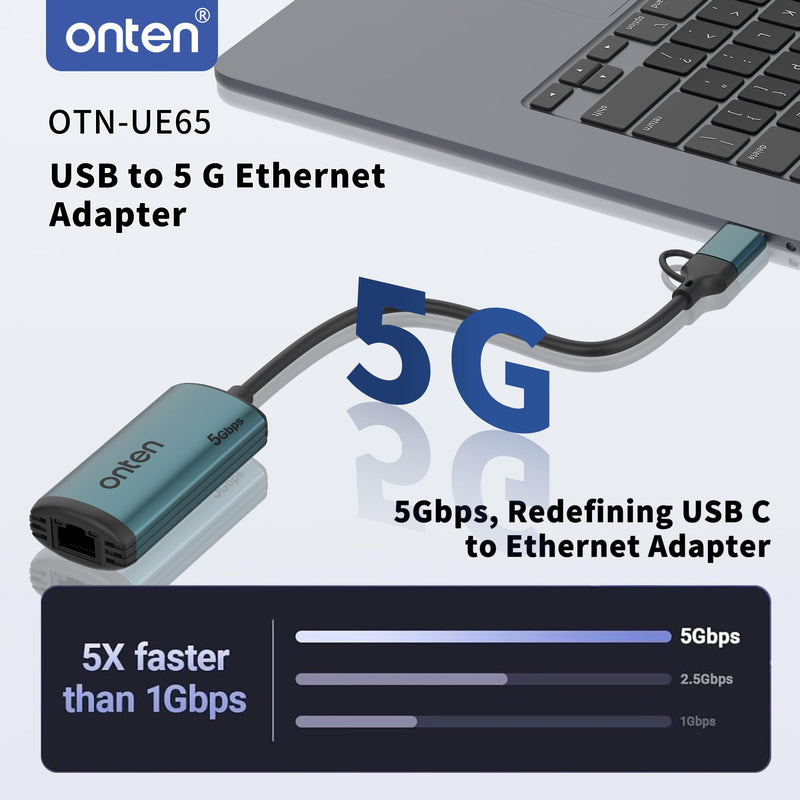 USB-C to Ethernet Adapter - 5Gbps High-Speed,USB-A to RJ45 5000Mbps Ethernet LAN Network Adapter Thunderbolt 4/3 Compatible, for iPhone 15 Pro/Max, MacBook Pro/Air 2023, iPad Pro,iMac and More（5G