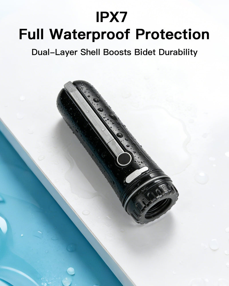 Portable Bidet for Travel, 800mAh Electric Handheld Bidet with 380ml Bottle Black