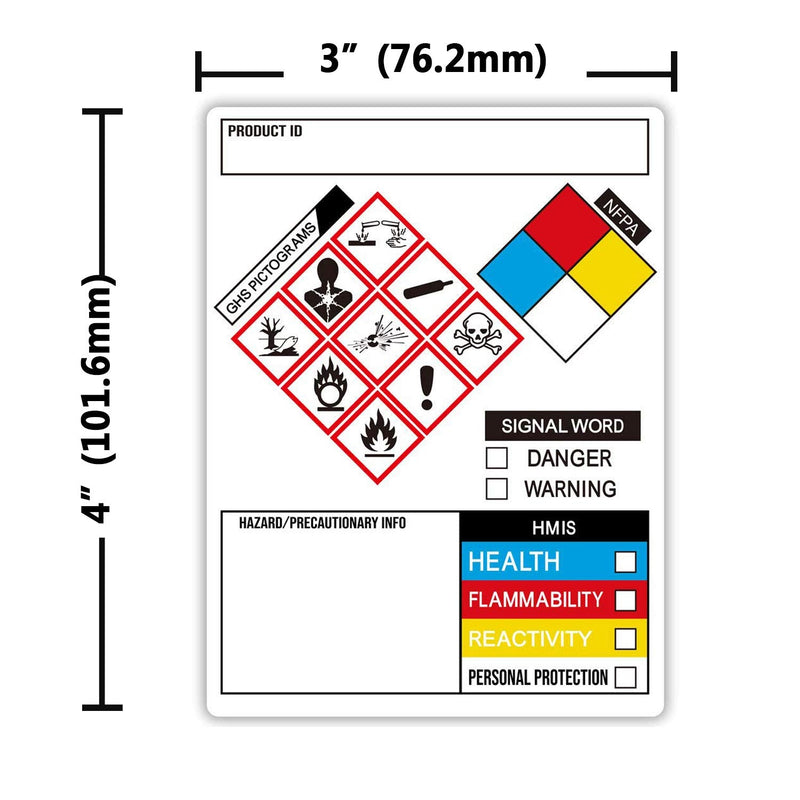 [Australia - AusPower] - GHS Labels, SDS OSHA Labels for Chemical Safety Data, 3 x 4 Inch Roll of 260 MSDS Stickers with GHS 