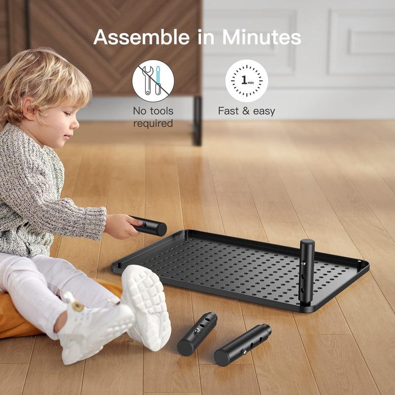 HUANUO Monitor Stand, Monitor Stand Riser 3 Height Adjustable, Monitor Riser with Airflow Vents, Laptop Stand for Desk, Laptop Riser, Desk Organizer for Monitor, 15.6" Laptop, PC, Printer Black