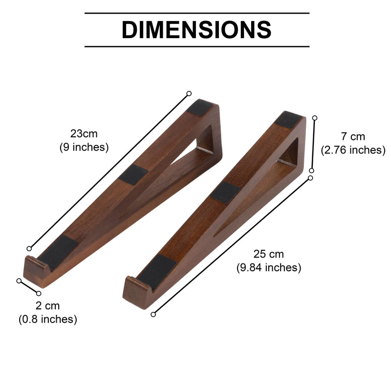 S&A WOODCRAFT Wooden Laptop Stand, Portable Desk Laptop Holder for Tablet with Carry Pouch, Compact Travel Laptop Stand with Protective Silicone Pads, Suitable for Laptops and Tablets Brown Acacia