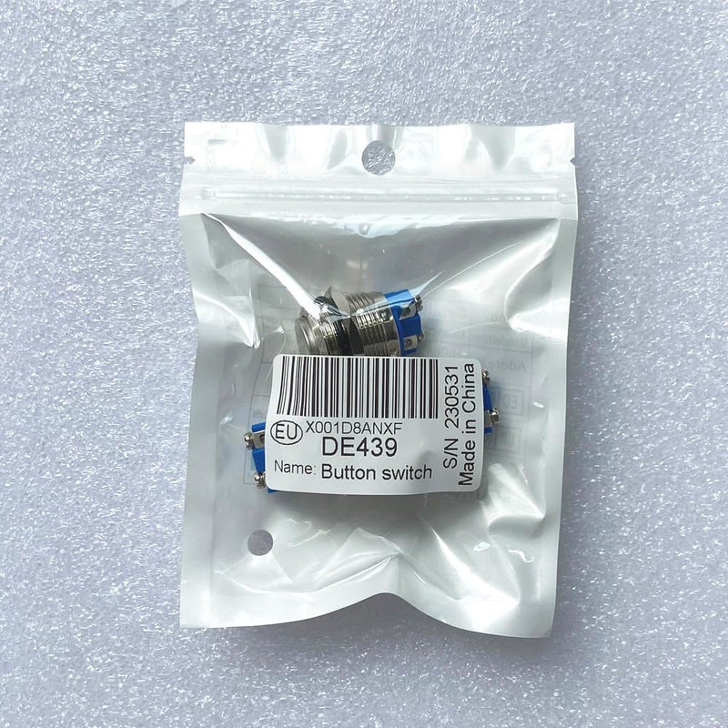 Gebildet 3pcs 19mm 5A 12V/24V/125V/250VAC Momentary Button Screw Terminals Stainless Steel Metal Waterproof Button (High Head) 19mm Metal