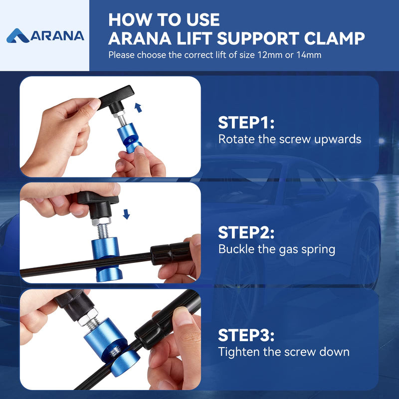 ARANA Car Hood Prop Rod Tool Strut Clamp, Car Hood Stopper Strut Shock Holder, Lift Support Clamp Hood Stay Holder Piston Stop Tool Pack of 1, Blue