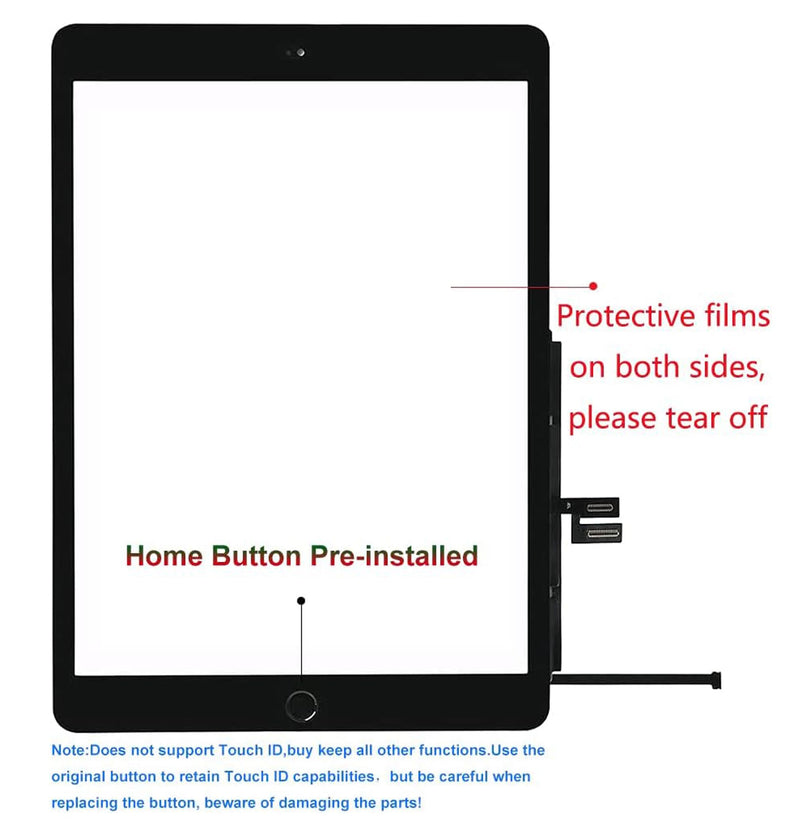 for iPad 9 (9th Generation) A2602 A2603 A2604 A2605 Screen Replacement 2 Pack 10.2 Inch Digitizer, for iPad 9th Gen Touch Screen Digitizer Replacement (2021 Released) with Home Button(Black) Black