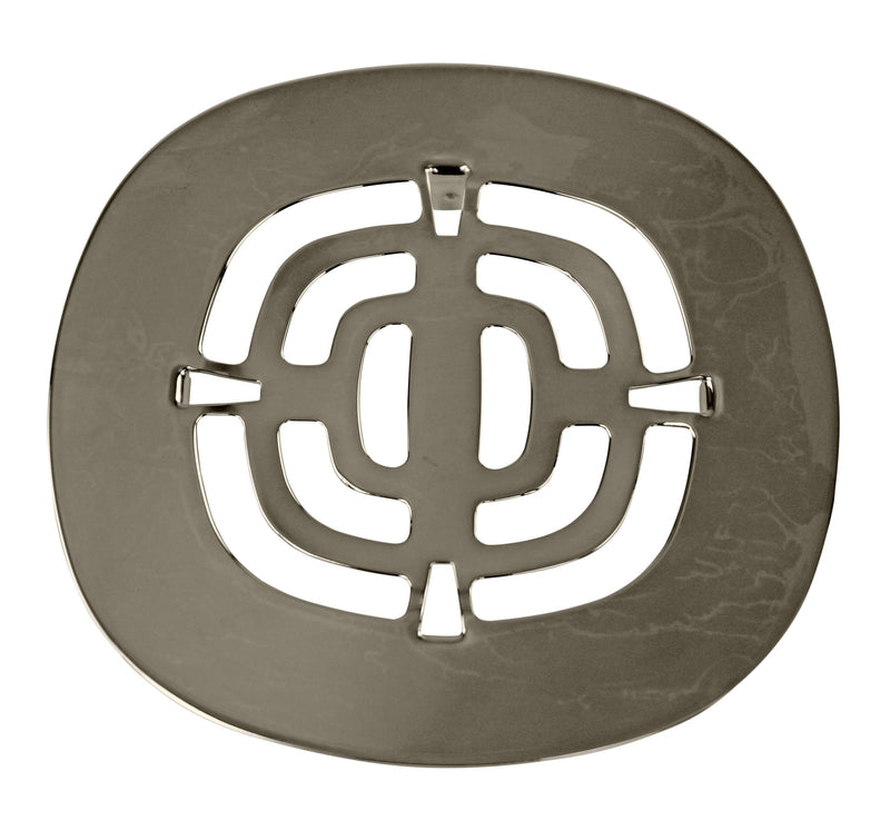 Westbrass A316-05 4-1/2" OD Brass Snap-in Shower Strainer Grid Drain Cover, Polished Nickel