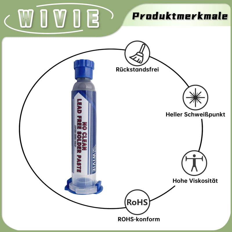 Sn42/Bi58 T4 Lead-Free Solder Paste, No Cleaning Required, Melting Point 138℃, Supplied By WIVIE (40g) 40g