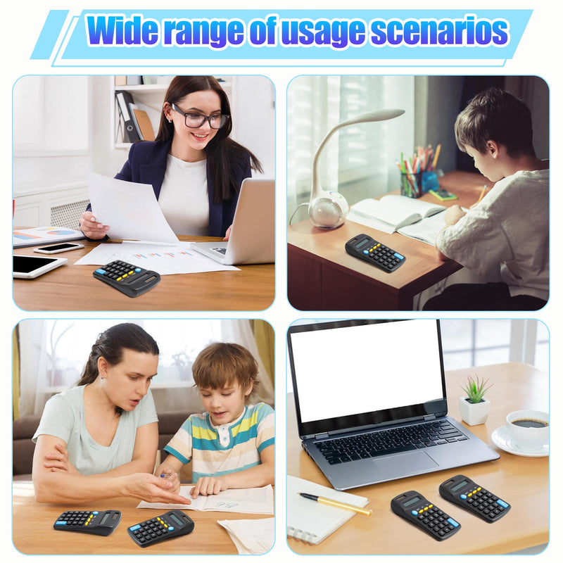 24 Pieces Pocket Calculator,Pocket Size Mini Calculators,Solar Battery Dual Power Function Calculator,8 Digit Display Basic Calculator for Students Kids Home Office(Black) Black 24Pcs