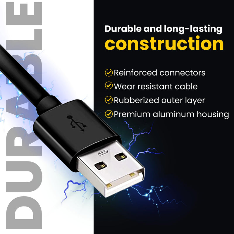 BRENDAZ Micro USB Cable (10-Pack) - Micro USB to USB Charger Cord, Data Transfer Android USB Cord, Compatible with Kindle Fire HD Tablet, Xbox One S X, Galaxy S6, S7 Edge J7, Note 5 4 (6-Feet) 10-Pack 6-Feet