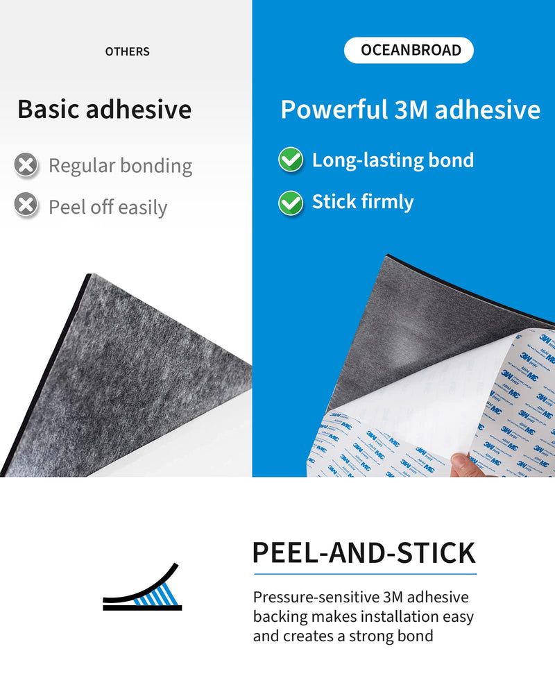 OCEANBROAD EVA Foam Boat Flooring with 3M Adhesive Backing Marine Self-Adhesive Decking 96''x45.6''/36''/28.8''/16.8'', 48''x16.8'' Faux Teak Sheet for Jon Boats Swim Platform Helm Pad RV Floor | Double-layer, Non-Slip, 6 mm Thick Eva Foam, Multiple Si...