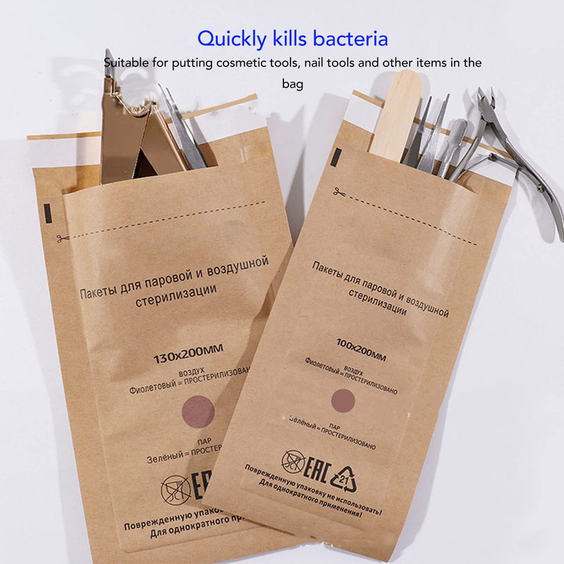 Disposable Self-Sealing Sterilisation Bag, 100 Pieces Sterilisation Autoclave Bags for Nail Tools, Dental Sterilisation Bag, 3.9 x 7.9 inches
