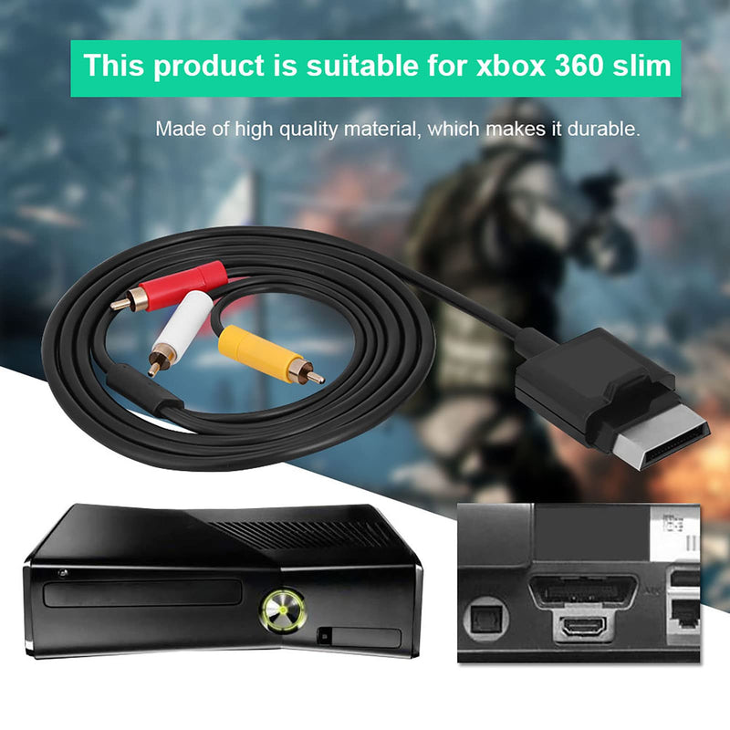 1.8m AV Cable Audio Video Cord, Component ABS Cord for Xbox 360 Slim, Audio Cable Video Cord for The Game Players Replacement, AV Cable