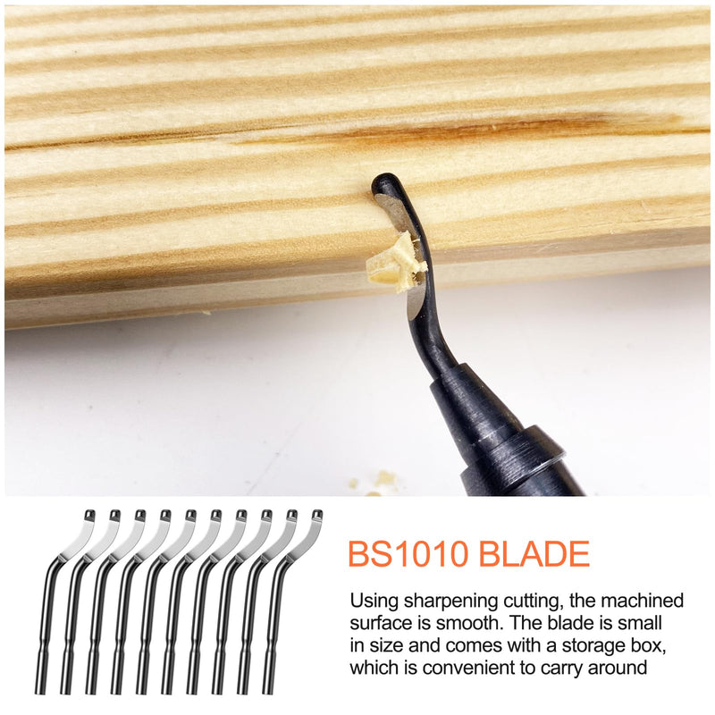Frevoitna deburring tool universal, 360° rotating deburring metal, hand deburring with 10 replacement blades, deburring tool, blade cutting tool for 3D printers, plastic, aluminum