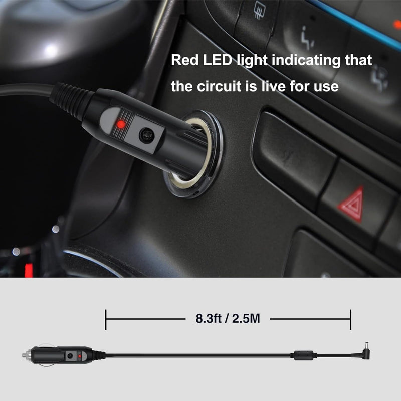 DC12V Car Charger for Inogen One G2 G3 G4 G5 Inogen Oxygen BA306 BA301 Inogen BA-306 BA-301 Concentrator Dash Camera Car Power Suppl Adapter Cord