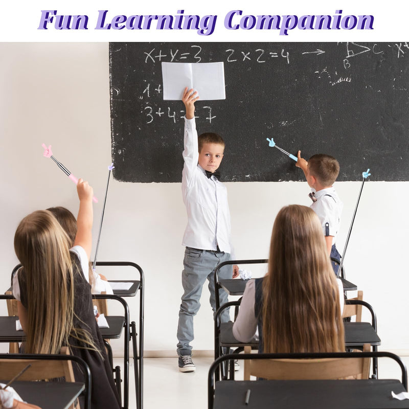 5 Pcs Pointer Stick for Classroom, Retractable Teachers Pointer for Classroom Kids Reading, Finger Pointer Stick Elementary School Kindergarten Teacher Classroom Supplies(Color A)