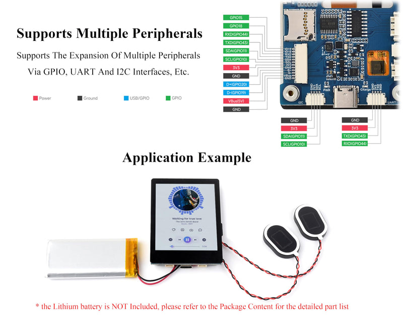 ESP32-S3 2.8inch Display Development Board, Onboard 2.8inch IPS LCD240×320 Resolution, 32-bit LX7 Dual-Core Processor, Up to 240MHz Frequency, Supports WiFi & Bluetooth, with Onboard Antenna