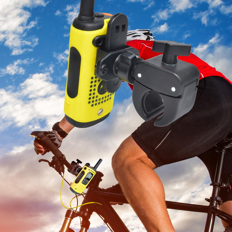 HYS Motorcycle 2-Way Radio with Clip Mount, Bike Walkie Talkie Holder for Bicycle, Quick Install Handlebar Portable CB Radio with Clip Mount for Anytone BaoFeng Icom Kenwood Yaesu Wouxon HT's
