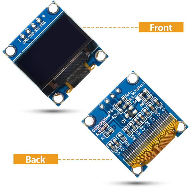 XTVTX 3PCS 0.96 Inch OLED Module 12864 128x64 Driver IIC I2C Serial Luminous Display Board Compatible with Arduino PI (Blue and Yellow)