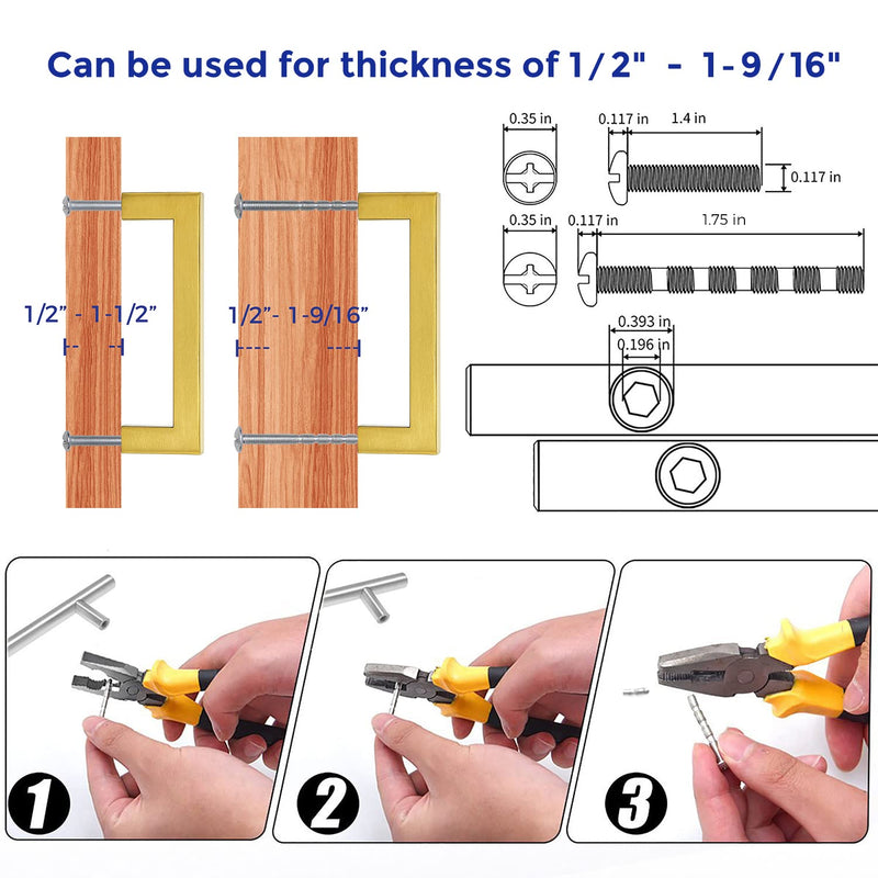 Ravinte 12 Pack 4 Inch Square Kitchen Cabinet Handles Cabinet Pulls Brushed Brass Drawer Pulls Kitchen Cupboard Hardware Handles for Cupboard Dresser Drawers Brushed Gold
