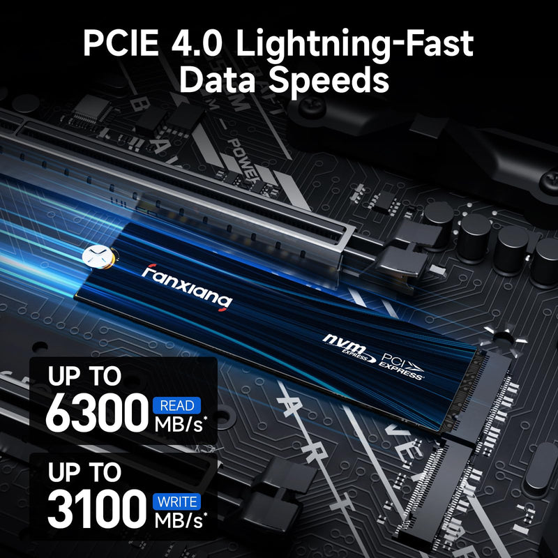 NVMe SSD 500GB PCIe 4.0 SSD M.2 2280 Internal Gaming SSD for PS5, Up to 6300MB/s Internal Solid State Drive for Gamers, Professionals, Creators S880E
