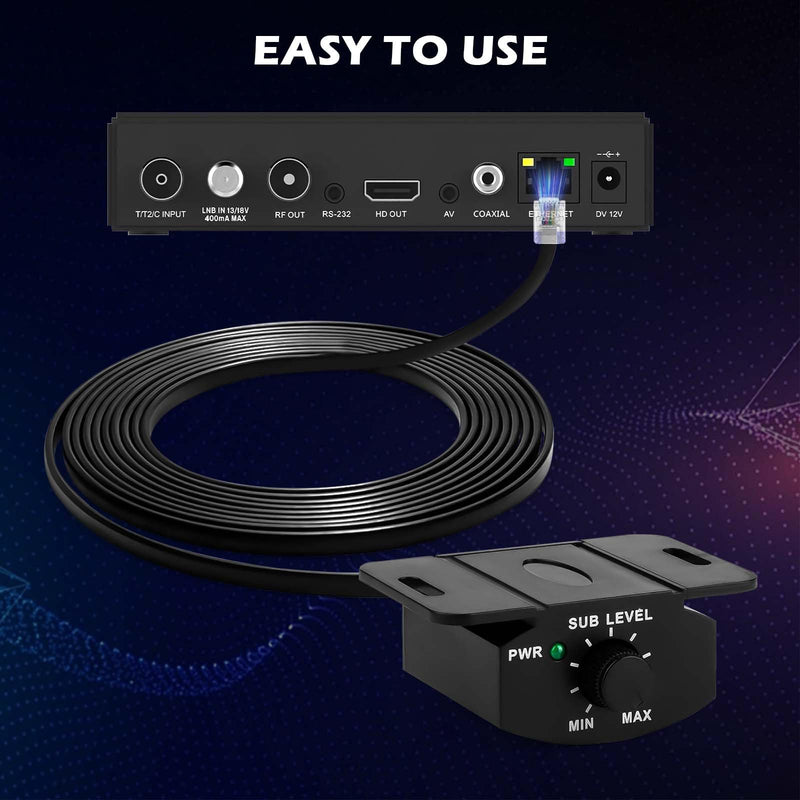 Universal Bass Knob Control with 5M/16FT Cable Extension Cable，4-Pin Bass Volume Knob for Car Amplifier.