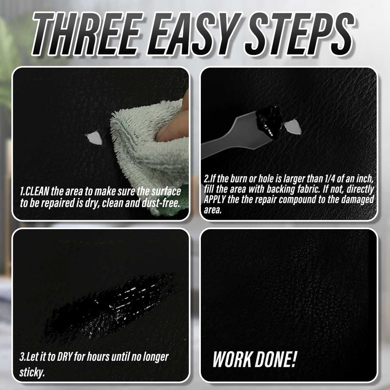 Leather Repair Kit for Furniture, Sofa, Jacket, Car Seats and Purse. Vinyl Repair Kit. Super Easy Instructions to Match Any Color, Restore Any Material, Bonded, Italian, Pleather, Genuine