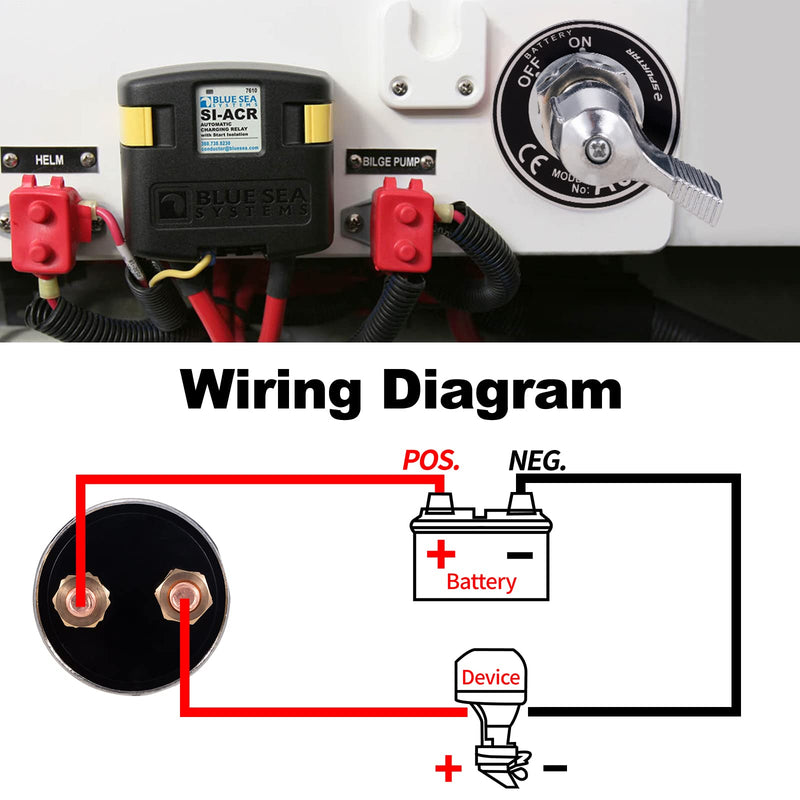 Spurtar Battery Disconnect Switch 12-48V Heavy Duty Battery Shut Off Switch 200A High Current Master Battery Power Cut Isolator Kill Switch for Car, Vehicle, Truck, Winch, ATV, RV, Marine, Boat