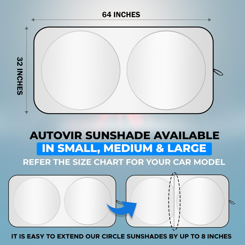 240T Thickened Automotive Windshield Sun Shade and Comes with Storage Bag, Front Windshield Foldable Sunshade,Keeps Vehicle Interior Cool,Universal Windshield Shade Fit for Cars,Truck,SUVs Medium