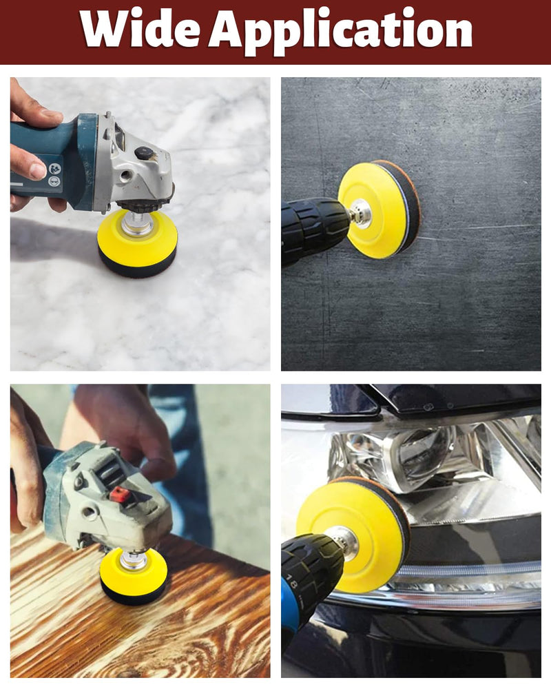 JatilEr 80 pieces sandpaper 50 mm Velcro, 2 inch round sanding pads grit P40 P60 P80 P100 P120 P180 P240 P320 eccentric sander sanding discs pad kit polishing pad adapter for polished car metal wood 80 pieces P40-320 + polishing pad adapter