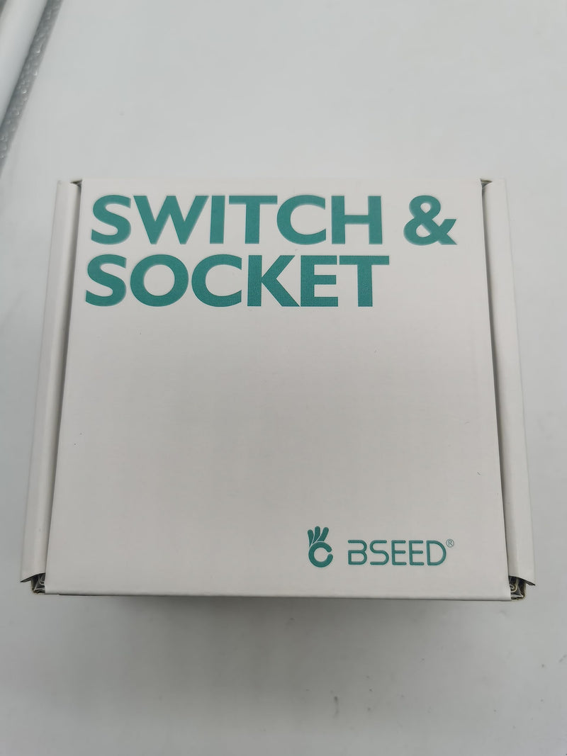 BSEED Schuko socket 1 compartment crystal glass plate socket glass flush-mounted single socket 16Amp socket 86mm extension sockets wall socket black