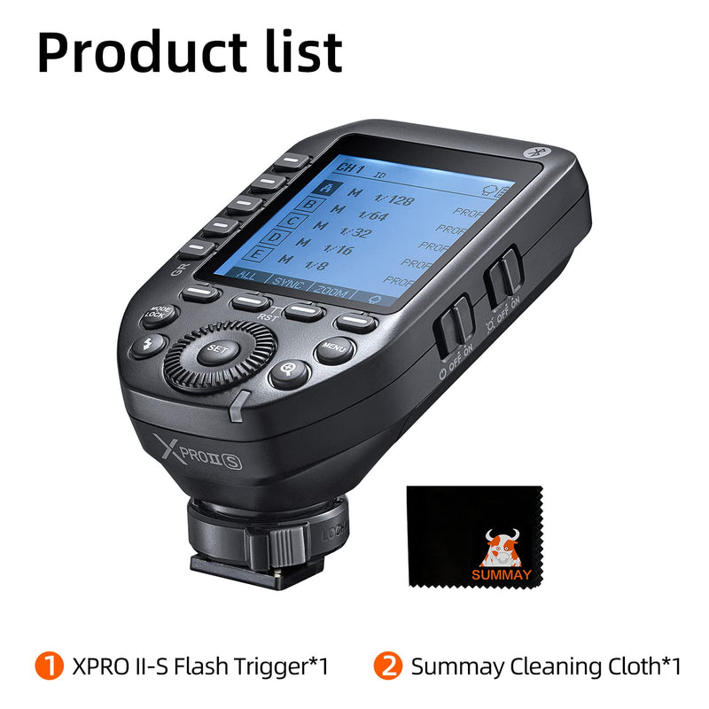 Godox XProII-F TTL Wireless Flash Trigger 1/8000s HSS, TCM Instantaneous Switching, APP Control, 16 Groups 32 Channels, Large LCD Display, Stable Signal, Responsive, Suitable for Fujifilm Cameras