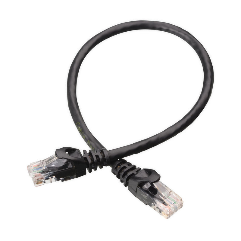 Cable Matters 10Gbps 5-Pack Snagless Short Cat 6 Ethernet Cable 1 ft (Cat 6 Cable, Cat6 Cable, Internet Cable, Network Cable) in Black