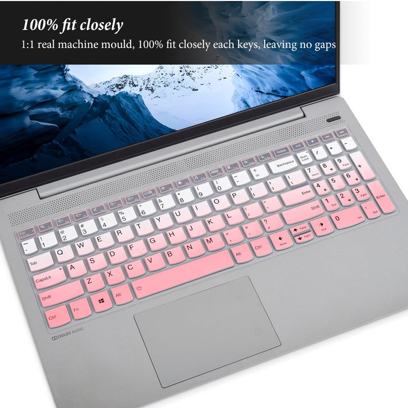 Keyboard Cover for Lenovo IdeaPad 1 1i 15ijl7 15alc7 15iau7/ideaPad 5/Yoga 7i 15.6", Lenovo Yoga 7i/IdeaPad Flex 5 5i/ IdeaPad Slim 5 16" Skin,Lenovo ThinkBook/V15 G4 G3 G2 Protector-Gradual Pink Gradual Pink
