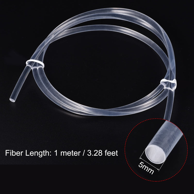 sourcing map PMMA side glow fiber optic cable 5mm 1M for LED light guides in the house, hotel