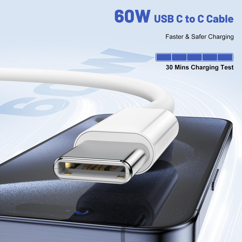 For iPhone 15 Fast Charger,[Apple MFI Certified] 2Pack Dual Port 20W PD Power USB C Wall Charger Adapter with 10FT Long USB C Fast Charging Cable for iPhone 15/15 Pro/15 Pro Max/15 Plus, iPad and More 10 FT white 2
