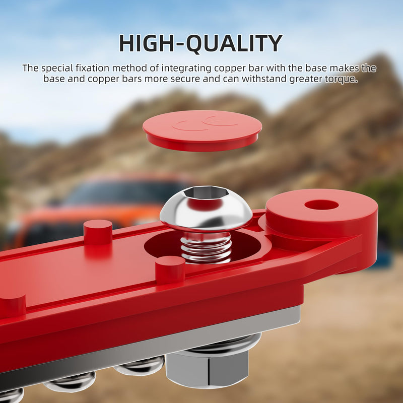 Bus Bar 12V 275A Power Distribution Block 2 x 3/8" (M10) Terminal Studs and 10 x #10 Screws Terminals Positive and Ground Battery BusBar 2 x 3/8" Studs and 10 x #10 Screws