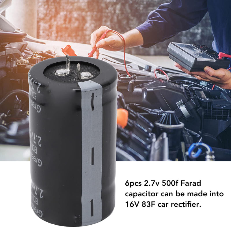 2Pcs 2.7V 500F Farad Capacitor Super Capacitor Rectifier Capacitor Energy Storage Rectifier Accessories Set Super Capacitor Rectifier Accessories